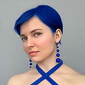 Украшения handmade. Livemaster - original item Earrings blue long hanging different electric blue. Handmade.