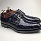 Men's shoes, crocodile leather, in dark blue!. Shoes. SHOES&BAGS. My Livemaster. Фото №4