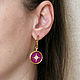 Order Star Earrings, Purple Enamel Earrings, Circle Earrings. Irina Moro. Livemaster. . Earrings Фото №3