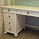 the desk with elegant turned legs and spacious tabletop. the storage system consists of five drawers. the difference in color, sizes and materials possible through manual work.
