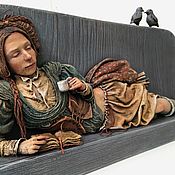 High relief miniature (wood, papier-mache) by zherdeva.art