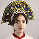  синий головной убор. Кокошники. LyubovFrolova. Ярмарка Мастеров.  Фото №6