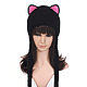 Hat with Cat ears knitted women's black warm. Caps. Space Cat Knitting. Online shopping on My Livemaster.  Фото №2