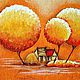 Картина "Солнечная долина" миниатюра. Картины. Шелковые истории (Ms-LUdaMIla). Ярмарка Мастеров.  Фото №4