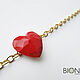 Order Red heart bracelet chain on the arm, women's bracelet with a heart. Bionika - Polymer Clay Jewelry (Bionika). Livemaster. . Chain bracelet Фото №3