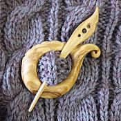 Украшения handmade. Livemaster - original item Wooden brooch shawl-pin. Handmade.