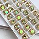 12 мм. Swarovski 4470 Cushion Square, Luminous Green. Кристаллы. Accessoria Фурнитура для бижутерии. Интернет-магазин Ярмарка Мастеров.  Фото №2
