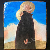 Икона Неопалимая Купина Богородица ручная работа подарок модерн икона