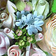 Mini bouquet in pastel colors. Flowers from polymer clay. Composition. Olga-art-flower. My Livemaster. Фото №6
