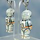 Porcelain earrings with an English lock 'Cosmonaut'. Earrings. KASTdecor. My Livemaster. Фото №6