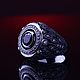 Серебряное кольцо с гранатом и белыми фианитами. Кольца. BUGAKOV jewelry. Интернет-магазин Ярмарка Мастеров.  Фото №2