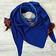 Kerchief-bactus 'cornflower' from 100 % cashmere Cariaggi. Scarves. vsevknit. My Livemaster. Фото №5