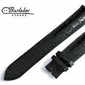 Украшения handmade. Livemaster - original item Black 19mm Crocodile Leather Watch Strap. Handmade.