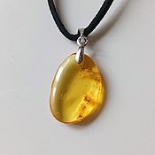 Украшения handmade. Livemaster - original item Amber Amber pendant on a cord black choker with a stone. Handmade.