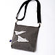 Grey crossbody bag with designer embroidery ' Stingrays'. Crossbody bag. Непохожие сумки с вышивкой / Анжела ОлАнж. Online shopping on My Livemaster.  Фото №2