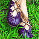 Фиолетовые кожаные сандалии "Purple Summer", Сандалии, Лиссабон,  Фото №1