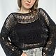 Черная паутинка крупной вязки. Джемперы. tendre_knit. Интернет-магазин Ярмарка Мастеров.  Фото №2