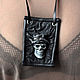 3D Skull Pendant made of genuine black leather, Pendants, Moscow,  Фото №1