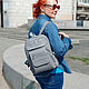  Backpack women's leather gray Siren Mod. P47 -171-6. Backpacks. Natalia Kalinovskaya. My Livemaster. Фото №6