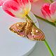 Брошь мотылек , розовая брошка из бисера. Брошь-булавка. Nachatova Jewelry. Интернет-магазин Ярмарка Мастеров.  Фото №2