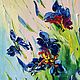 Order Oil painting with irises. Blue irises oil painting on the wall. Zabaikalie. Livemaster. . Pictures Фото №3