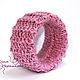 Knit bangles (2 PCs) cranberry souffle. Textile bracelet. YULYA BLACKBERRY. My Livemaster. Фото №5