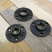 Материалы для творчества handmade. Livemaster - original item Cast iron mini flanges with 3 holes. Handmade.