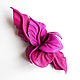 Magenta Magenta Leather Flower Brooch Hot Pink Fuchsia. Brooches. De-Si-Re. My Livemaster. Фото №4
