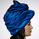 Royal Blu silk organza turban with a bead Pearl. Turban. TURBAN SVS. Online shopping on My Livemaster.  Фото №2