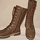 Женские валяные ботинки Brown boots-zip. Ботинки. Марина Молодиченко (marinamol). Ярмарка Мастеров.  Фото №5