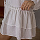 Vasilisa white linen dress with bat-style sleeves. Dresses. molinialife. My Livemaster. Фото №6