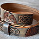 Belt leather with embossed 'the bear and the Celtic ornament”. Straps. Finist (tisneniekozhi). Online shopping on My Livemaster.  Фото №2