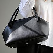 Сумки и аксессуары handmade. Livemaster - original item Bag made of genuine leather deep black art. Four hundred ninety. Handmade.