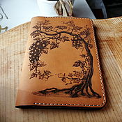 Канцелярские товары handmade. Livemaster - original item Passport cover made of genuine leather ,,Vine,,. Handmade.