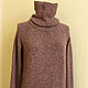 Твидовый свитер-платье со съемным снудом, меринос. Свитеры. FAVORITE KNITWEAR (Наталья). Ярмарка Мастеров.  Фото №4