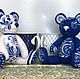 Медведи в стиле Гжель. Русский стиль. Народные сувениры. Fairy_Rybka (SvetaRybakova). Интернет-магазин Ярмарка Мастеров.  Фото №2