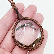Украшения handmade. Livemaster - original item Quartz pendant with inclusions of limonite pendant natural stone macrame. Handmade.