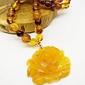 Украшения handmade. Livemaster - original item Beads necklace with pendant Autumn Flowers. Handmade.