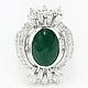 6.85cts Estate Colombian Emerald Cabochon & Diamond Cocktail Ring 18k-, Rings, West Palm Beach,  Фото №1