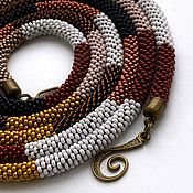 Lariat necklaces knitted beaded 