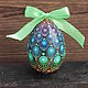 Easter egg 'Feather of the bird Sirin' spot painting, Eggs, St. Petersburg,  Фото №1