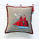 Decorative pillow ' Scarlet sails'. Pillow. pillowstown. Online shopping on My Livemaster.  Фото №2