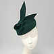 A mini beret in the style of Kate Middleton. Color Emerald, Hats1, Moscow,  Фото №1