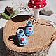 Sandals for doll ob11 color - blue with fly agarics 18mm, Clothes for dolls, Novosibirsk,  Фото №1