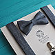 Dark grey tie Suspenders dark gray linen / Set Western, Butterflies, Moscow,  Фото №1