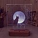 Ночник "Кот и луна". Ночники. PictLab Мастерская. Интернет-магазин Ярмарка Мастеров.  Фото №2
