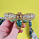 Brooch Moth Butterfly emerald gold made of beads. Brooches. Zveva. My Livemaster. Фото №4