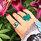 Order Green beaded ring 'I SEE'. Gold ring with an eye. Only_you_byElena. Livemaster. . Rings Фото №3