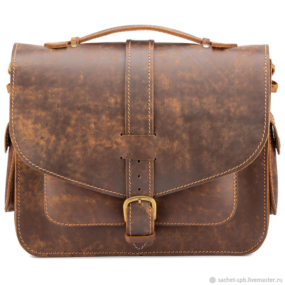 Leather bag 'Leonardo' (aging brown), Messenger Bag, St. Petersburg,  Фото №1