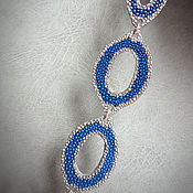 Украшения handmade. Livemaster - original item Stingray leather and silver necklace Royal blue (925 silver, Stingray). Handmade.
